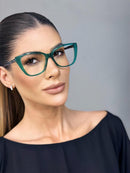 Armação Scarpin Verde em Acetato Luxo
