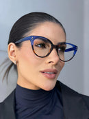 Armação Marbella Azul BIC com Animal Print em Acetato Luxo
