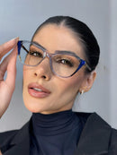 Armação Marisa Azul com Transparente e Haste Tartaruga em Acetato