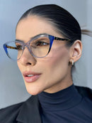Armação Marisa Azul com Transparente e Haste Tartaruga em Acetato