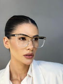 Armação Helena Animal Print em Acetato