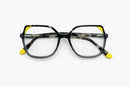 Armação Seraphina Preto com Amarelo em Acetato