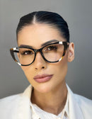 Armação Betina Animal Print em Acetato Premium