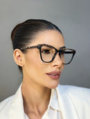 Armação Lívia Animal Print em Acetato Luxo